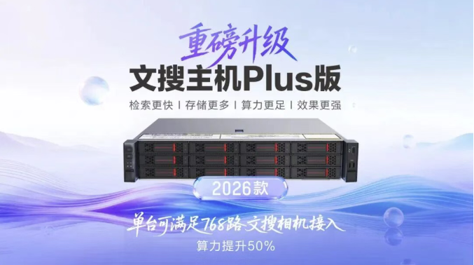 文搜主机PLUS 2026款：中大场景安防智能升级新解法，助存量相机实现智慧飞跃